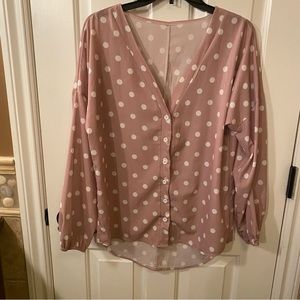 Mauve Polka Dot Blouse